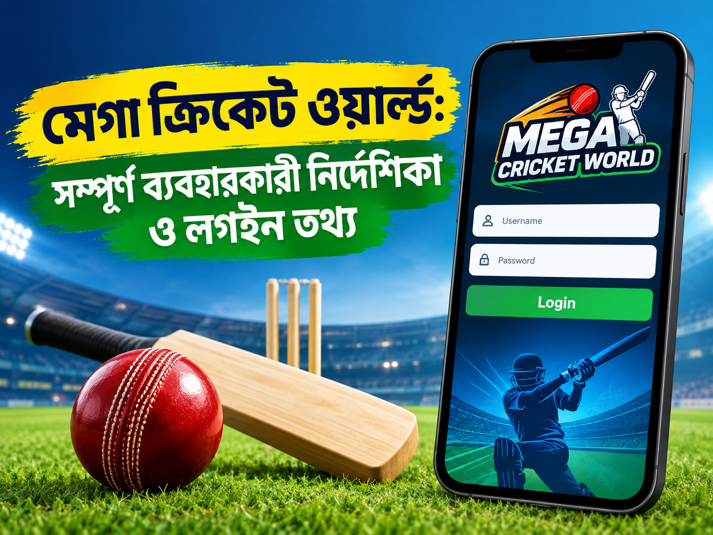 মেগা ক্রিকেট ওয়ার্ল্ড: সম্পূর্ণ ব্যবহারকারী নির্দেশিকা ও লগইন তথ্য
